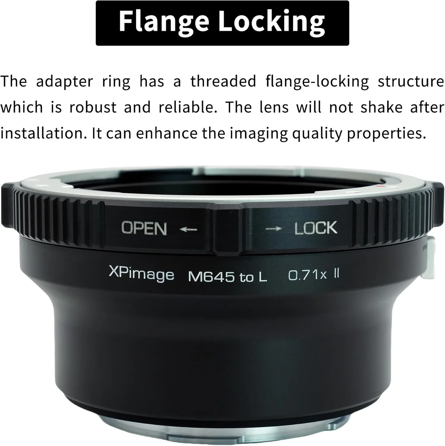0.71X Optical Focal Reducer Lens Mount Adapter for Mamiya 645 Lens to Leica or Panosonic L Mount Camera