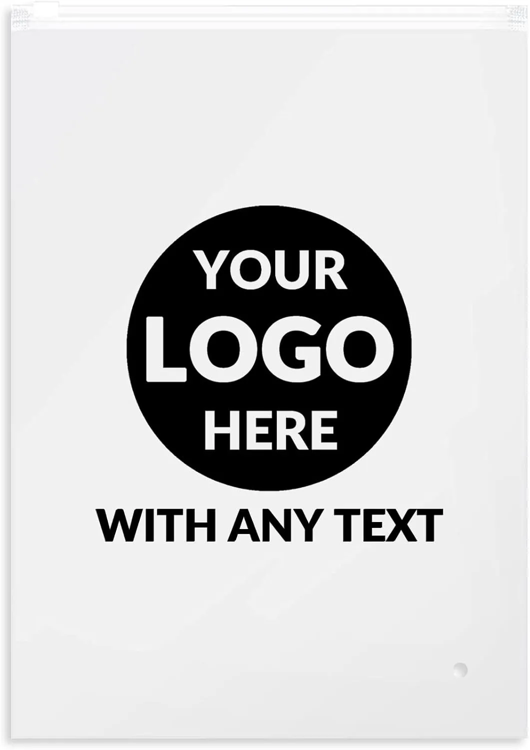 100 Custom Plastic Bags With Logo, Zip Slider With Air Holes, Resealable for Packaging Products, Business Selling Shipping (5.9"x7.9", Frosted)