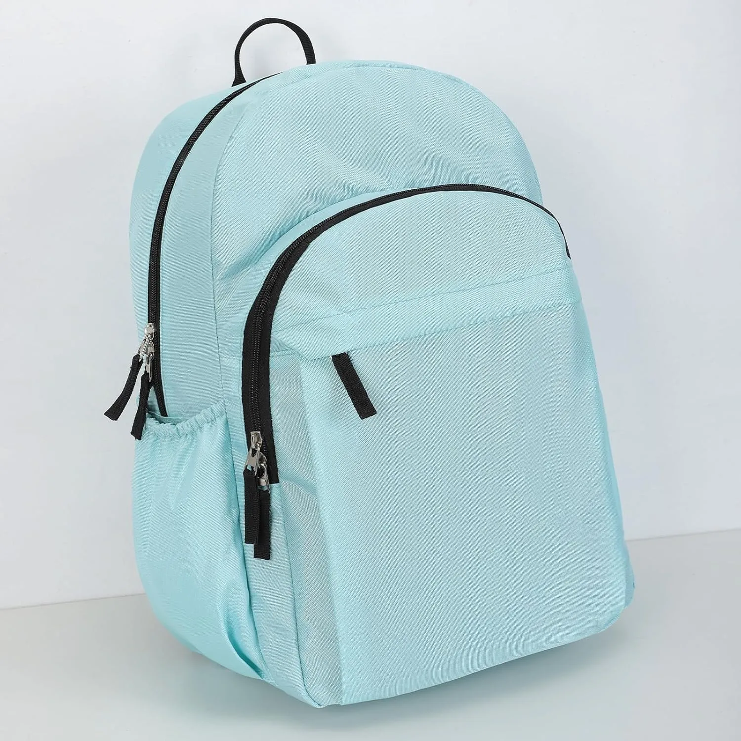 15.6 inch Basic Black Backpack for Men, Travel Backpack Carry on, Water Resistant School Backpacks Bookbag (Turquoise)