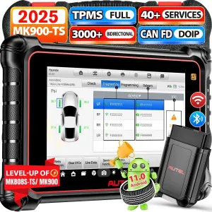 2025 Autel MaxiCOM MK900TS Scanner, 8IN MK900-TS with DoIP/CAN FD, Up of MS906TS MK808S-TS MK900BT MK900 MK808S, TPMS Programming, Full Bidirectional OBDII Scan Tool, 3000  Tests, 40  Service, FCA