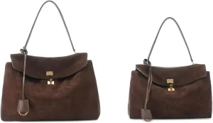 2025 Autumn and winter suede patchwork cowhide B bag Kelly lock travel armpit travel special shoulder handbag