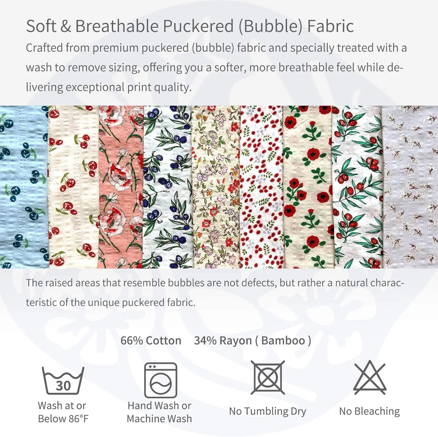 21"x21" Cotton Bandana for Women, Super Soft Puckered Fabric, Neck Scarf for Women, All-Occasion Gift