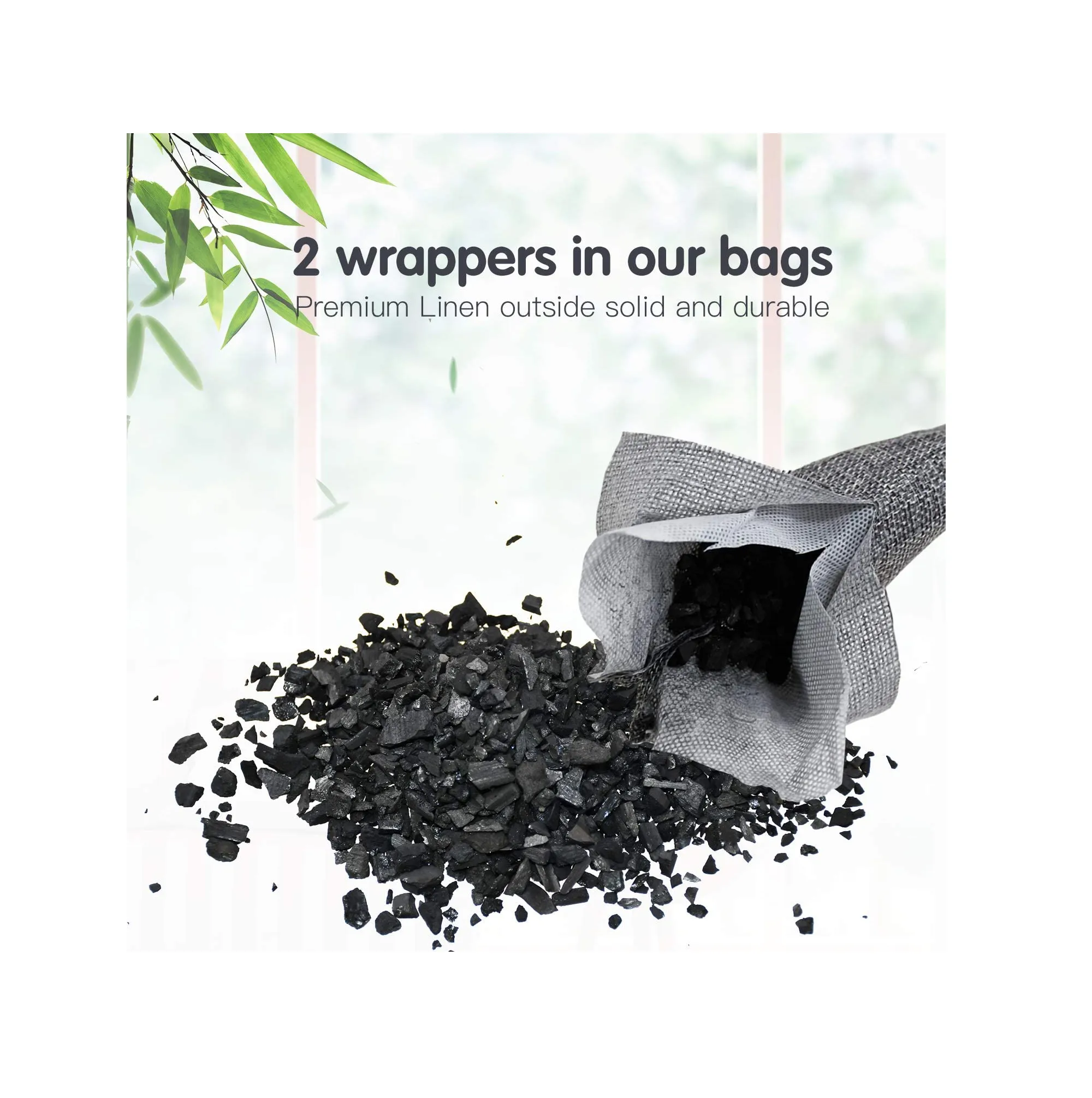 24 Pack Bamboo Charcoal Bag for Shoes, Charcoal Bags for Home and Car