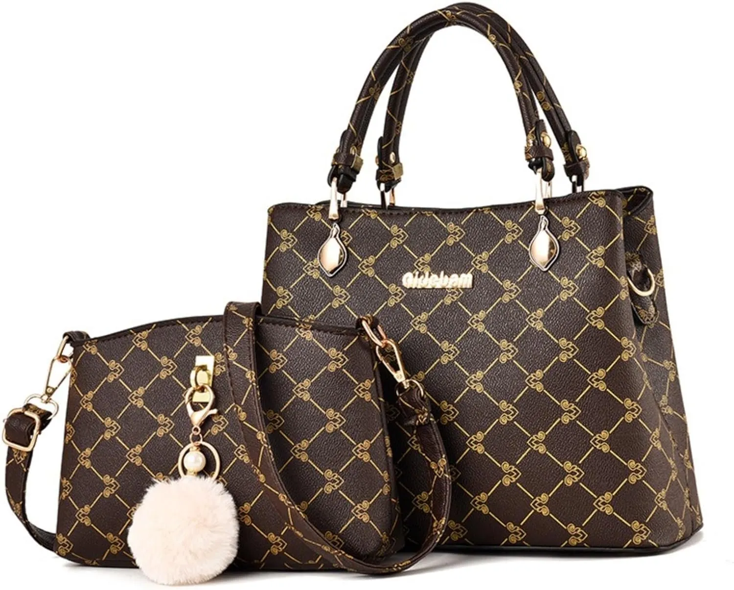 2Pcs Handbags Sets for Women Large Tote Bags Cute Crossbody Purses