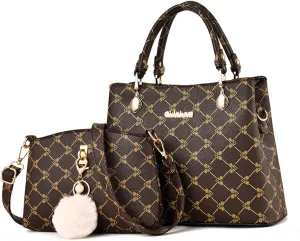 2Pcs Handbags Sets for Women Large Tote Bags Cute Crossbody Purses