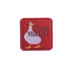 2pcs Whimsical Goose Enamel Pins Violence Cartoon Brooches Red & Pink