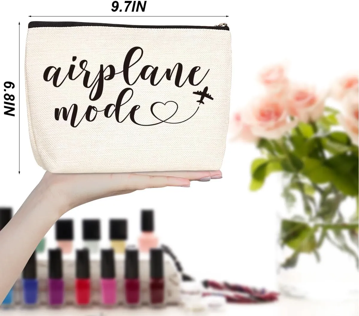 4PCS Funny Airplane Travel Gifts for Women Makeup Bag Travel Essentials Cosmetic Bag Traveling Toiletry Bags Flight Vacation Gifts for Girls Bestie Travelers Girls Trip Birthday Christmas Mothers Day