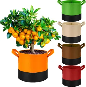 5 Pack 7 Gallon Durable Grow Bags, 350G Heavy-Duty Fabric Pots with Handles, Breathable Plant Containers for Vegetables, Flowers, Fruits, Indoor & Outdoor Gardening, Aeration Fabric Planters
