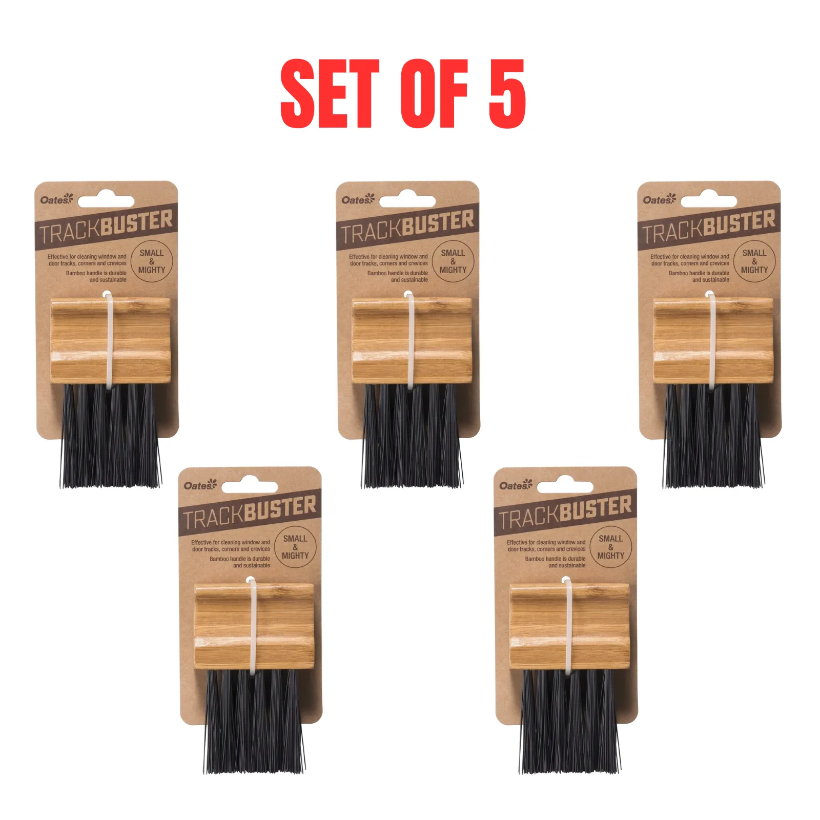 5 x Oates Brush Cleaning Trackbuster with Bamboo Handle