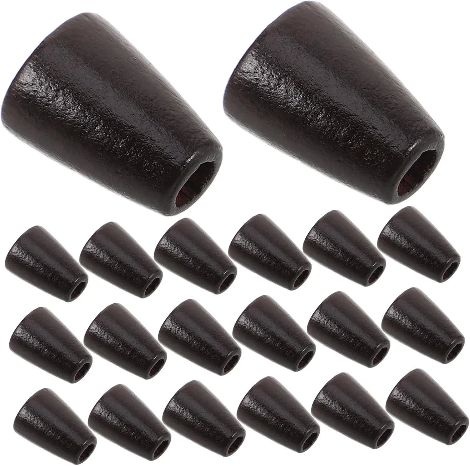 50Pcs Wooden Bell Cord Ends Unique Cone Shaped Fasteners for Sweaters Pants Bags Durable Wood Toggle Buttons for DIY Craft Projects Elegant Drawstring Terminations