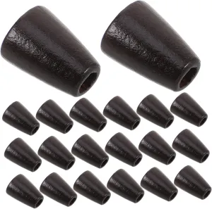 50Pcs Wooden Bell Cord Ends Unique Cone Shaped Fasteners for Sweaters Pants Bags Durable Wood Toggle Buttons for DIY Craft Projects Elegant Drawstring Terminations