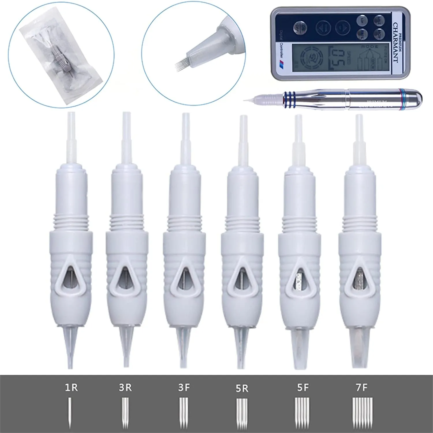 50pcs/pack Microblading Cartridge Needle for Charmant Device Permanent Makeup Machine Pen Charme Princess Tattoo Machine Needles (50pcs 3P)
