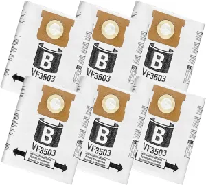 6 Pack VF3503 Vacuum Bags Compatible with Ridgid 5 to 10 Gallon Wet/Dry Vacs, Size B, Shop Vacuum Replacement Bags for Ridgid HD9000 / Workshop WS32090F2
