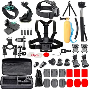 60 in 1 Camera Accessories Kit Compatible with GoPro Hero 13 12 11 10 9 8 7 6 5/Session 5/Hero 4/3 /3/2/1, Insta360, DJI Osmo Action, AKASO, APEMAN, Campark, SJCAM