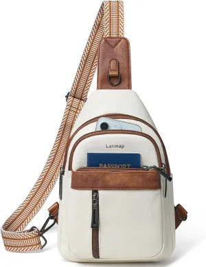 7L Sling Bag For Women Men Backpack Fanny Pack Crossbody Chest Travel Shoulder Belt Bags Purse Handbag PU Leather
