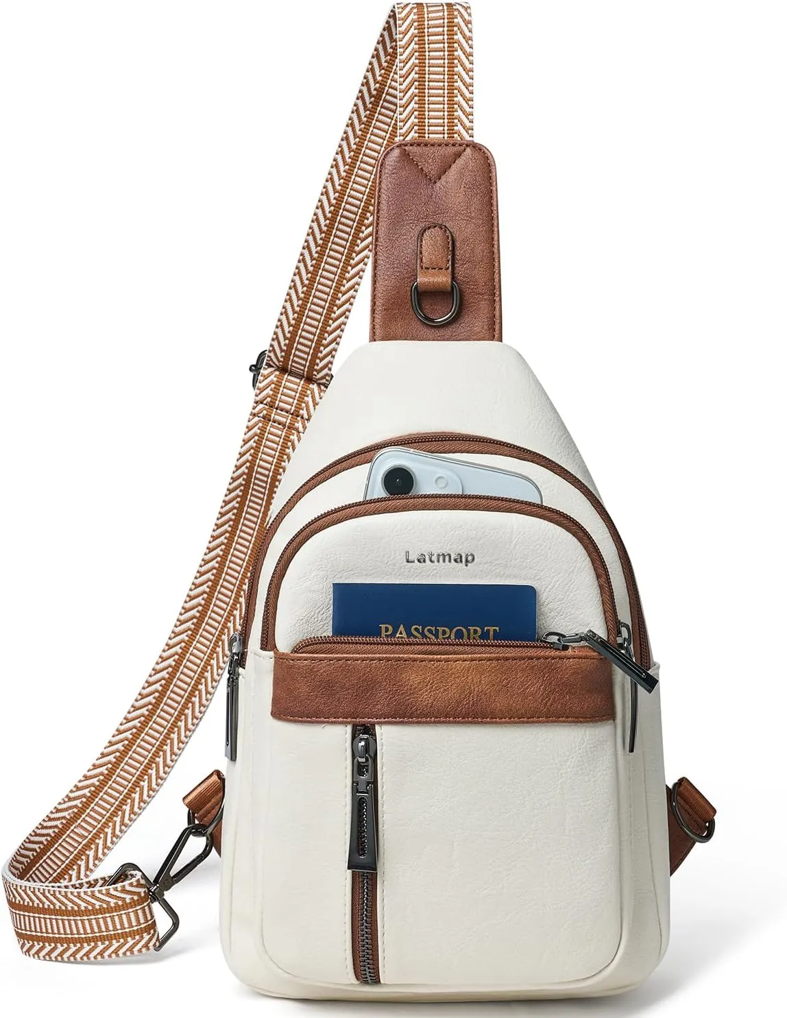 7L Sling Bag For Women Men Backpack Fanny Pack Crossbody Chest Travel Shoulder Belt Bags Purse Handbag PU Leather