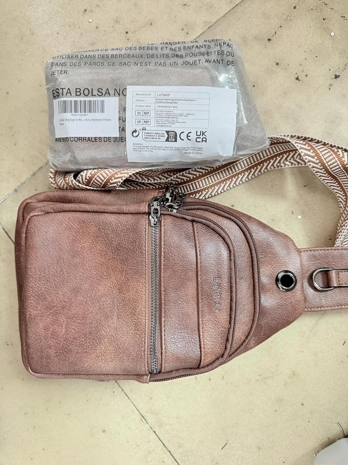7L Sling Bag for Women Men Leather Small Sling Backpack Daypack Anti Theft Fanny Pack Crossbody Purse Travel