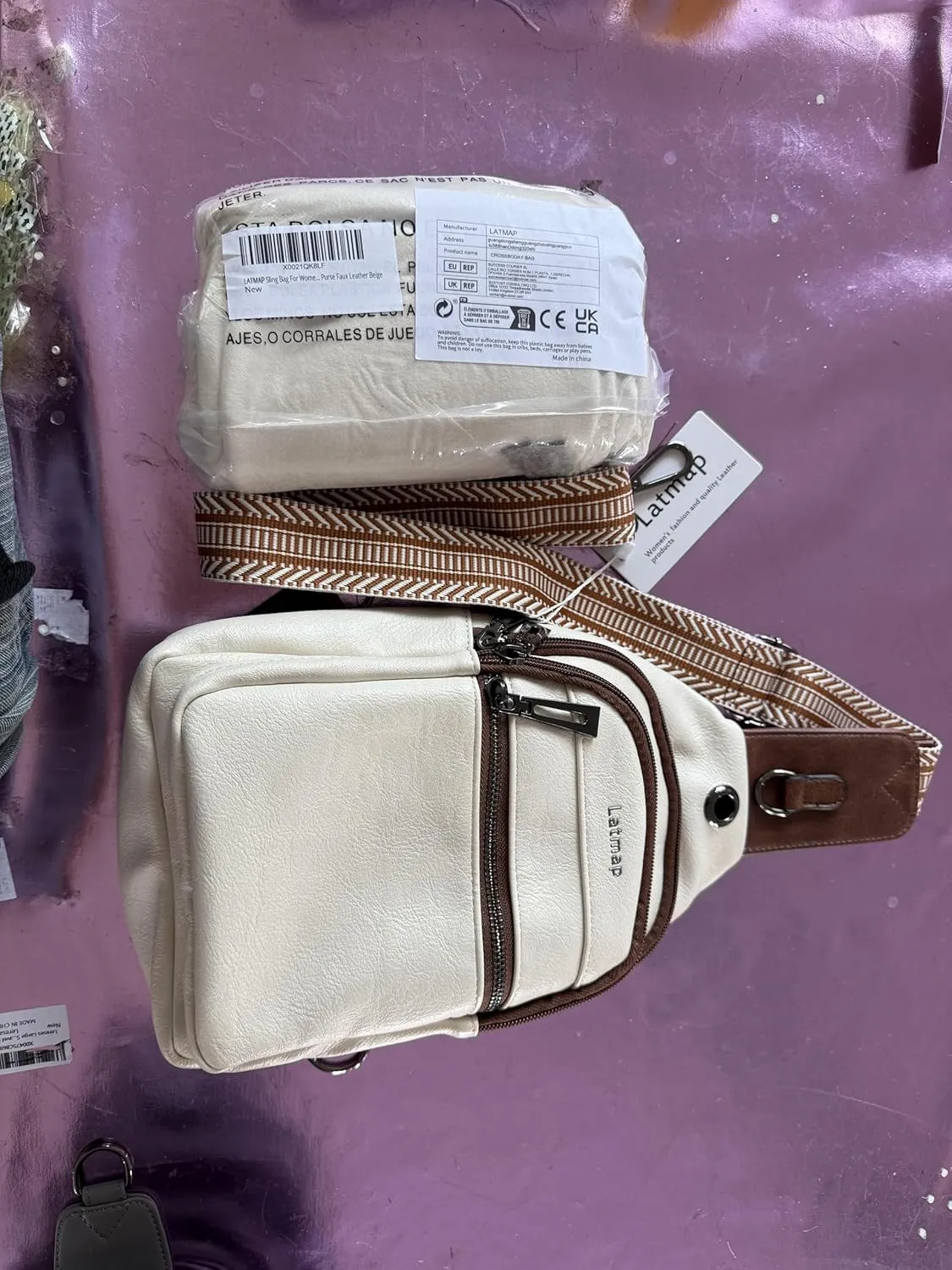 7L Sling Bag for Women Men Leather Small Sling Backpack Daypack Anti Theft Fanny Pack Crossbody Purse Travel