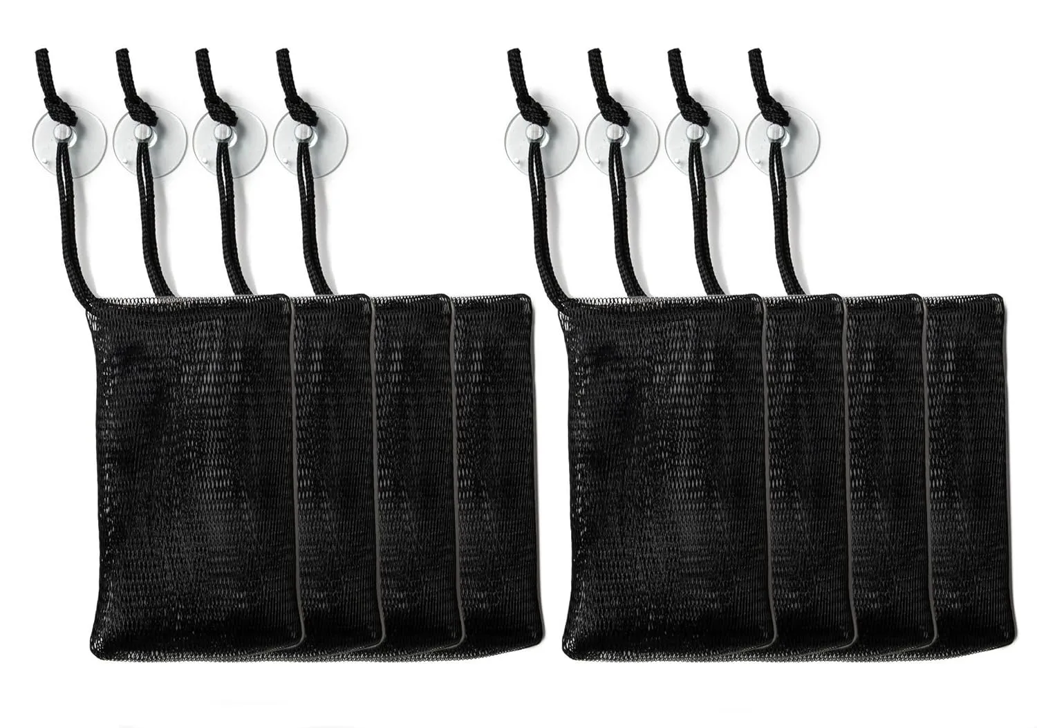 8pcs Soap Saver Pouch for Shower - Bamboo Charcoal Infused Soap Mesh Bag. Soap on a Rope.