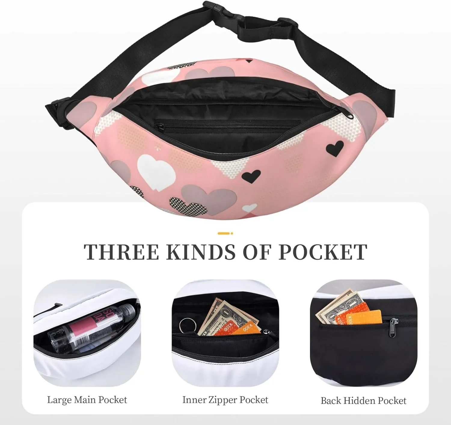 Abstract Love Chart Fashion Crossbody Appearance High capacity outdoor with Adjustable Comfortable Work Leisure Versatile
