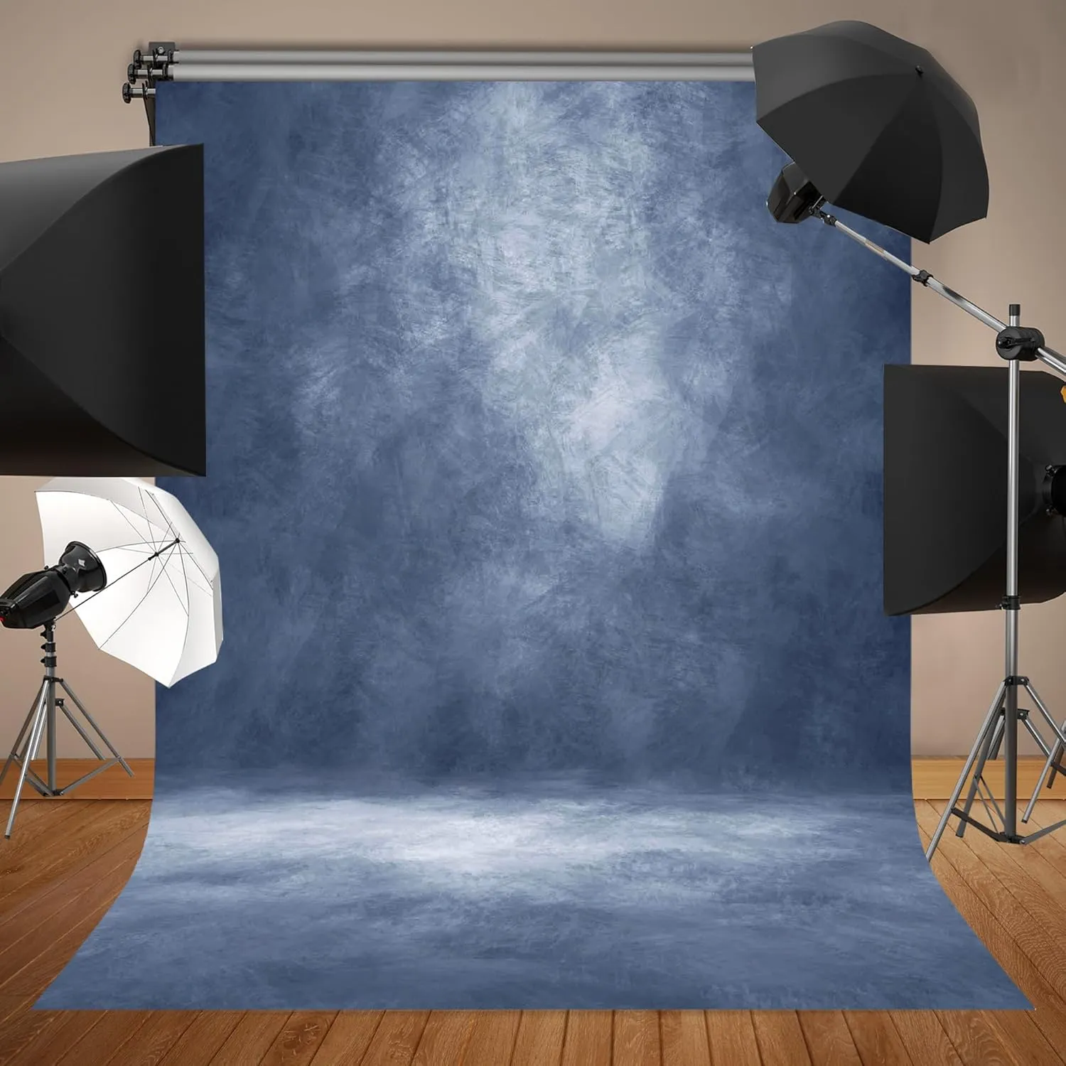Abstract Professional Photography Backdrop for Portrait Photo Props Booth Background Photoshoot Studio with Ployester Fabric Roller Pocket on Top (8x10ft,Blue)