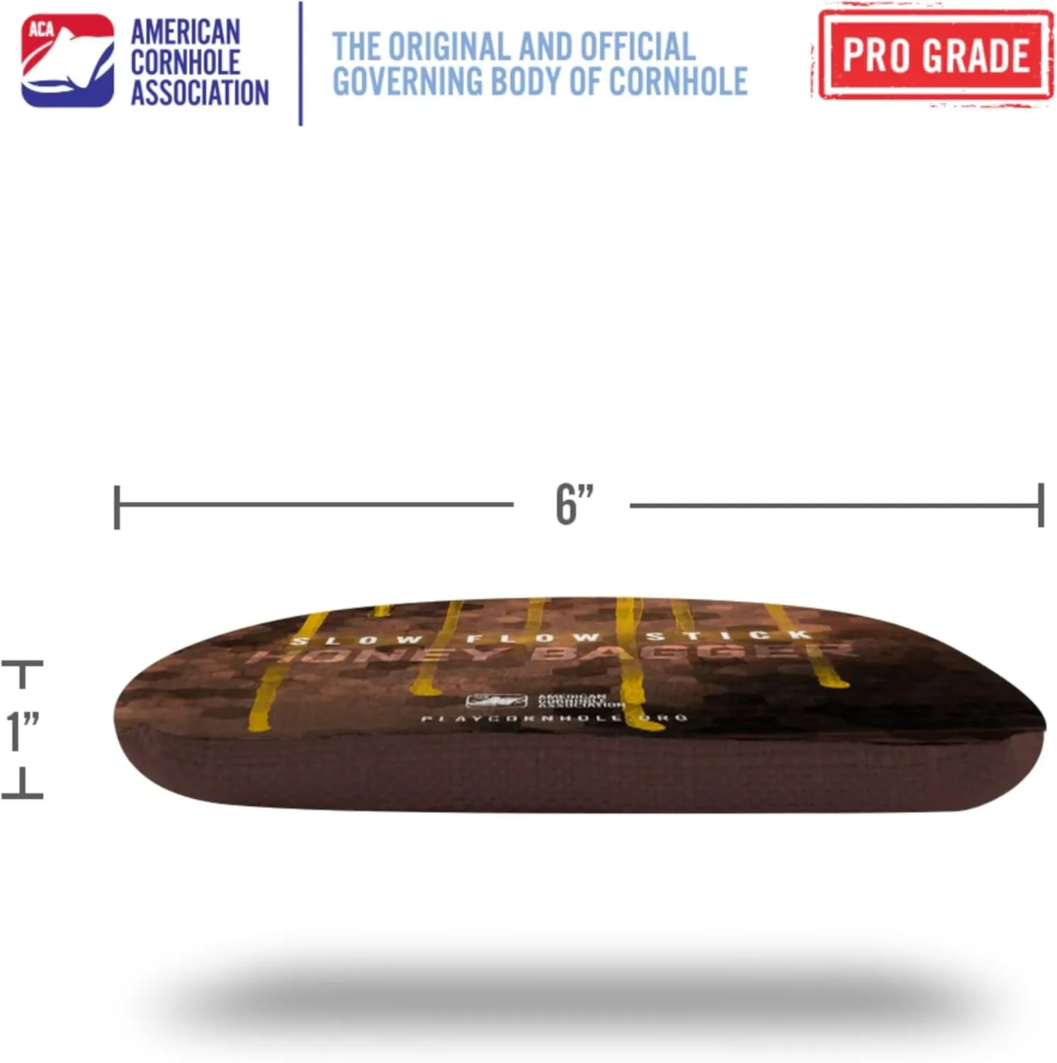 ACA Synergy Pro Professional Cornhole Bags Dual Sided Regulation 6x6 Set of 4 Honey Bagger