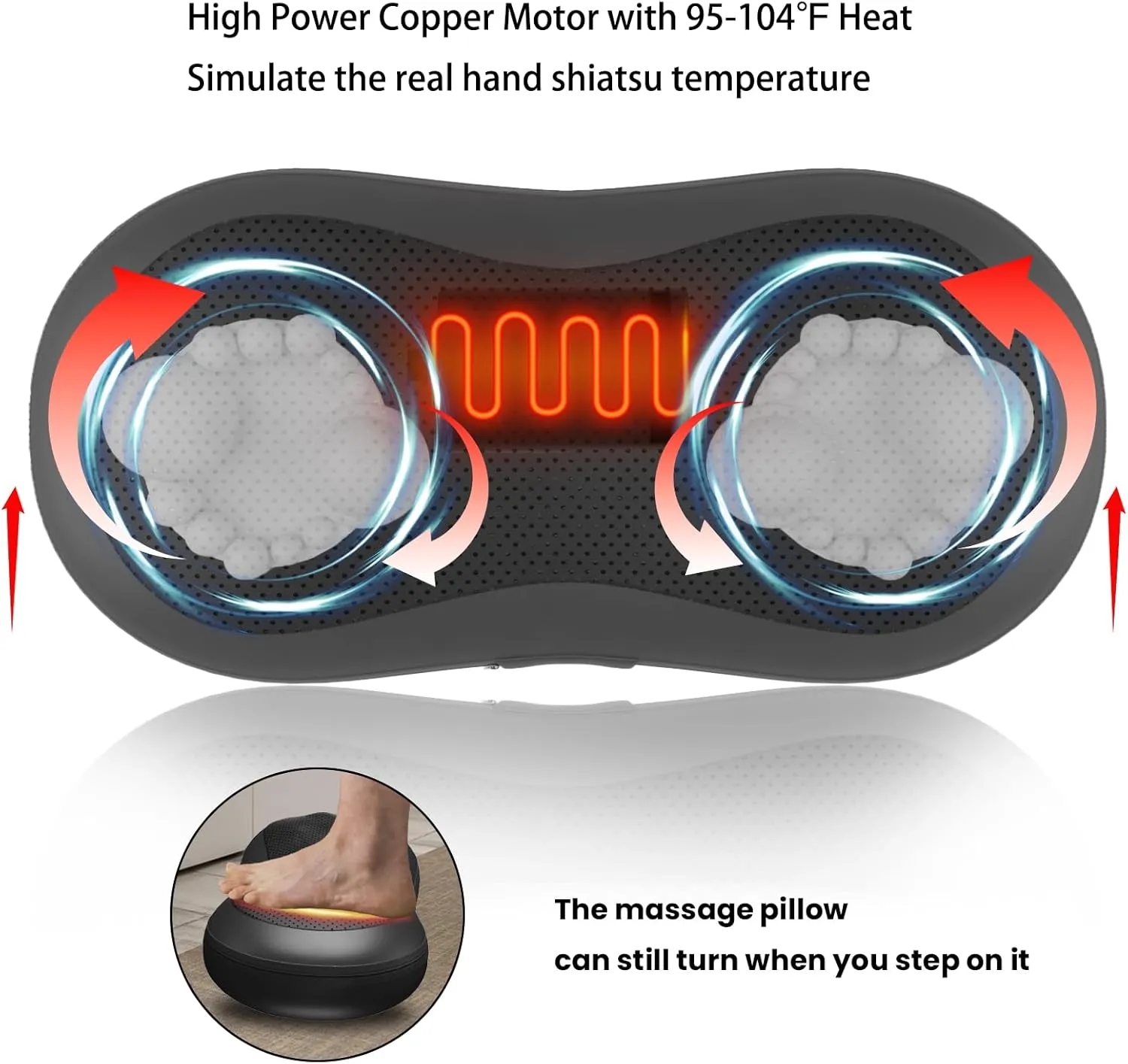 Adjustable Neck-Shoulder Massage Pillow with Magic Strap, High-Power Copper Motor, Hand Control & Heating Back Massager for Pain Relief (Remote, 24 Head)