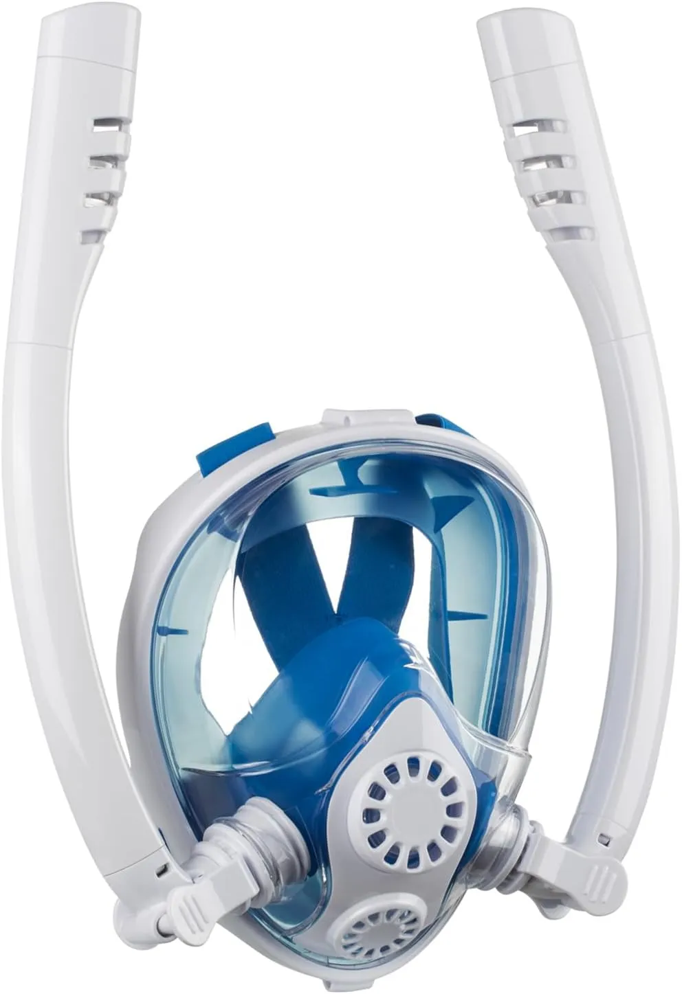 Adult Full Face Snorkel Mask, Waterproof Dual Breathing Tubes, Patented Design, Breathing Through The Nose, Professional Snorkeling Gear for Vacation, Mountable Action Camera