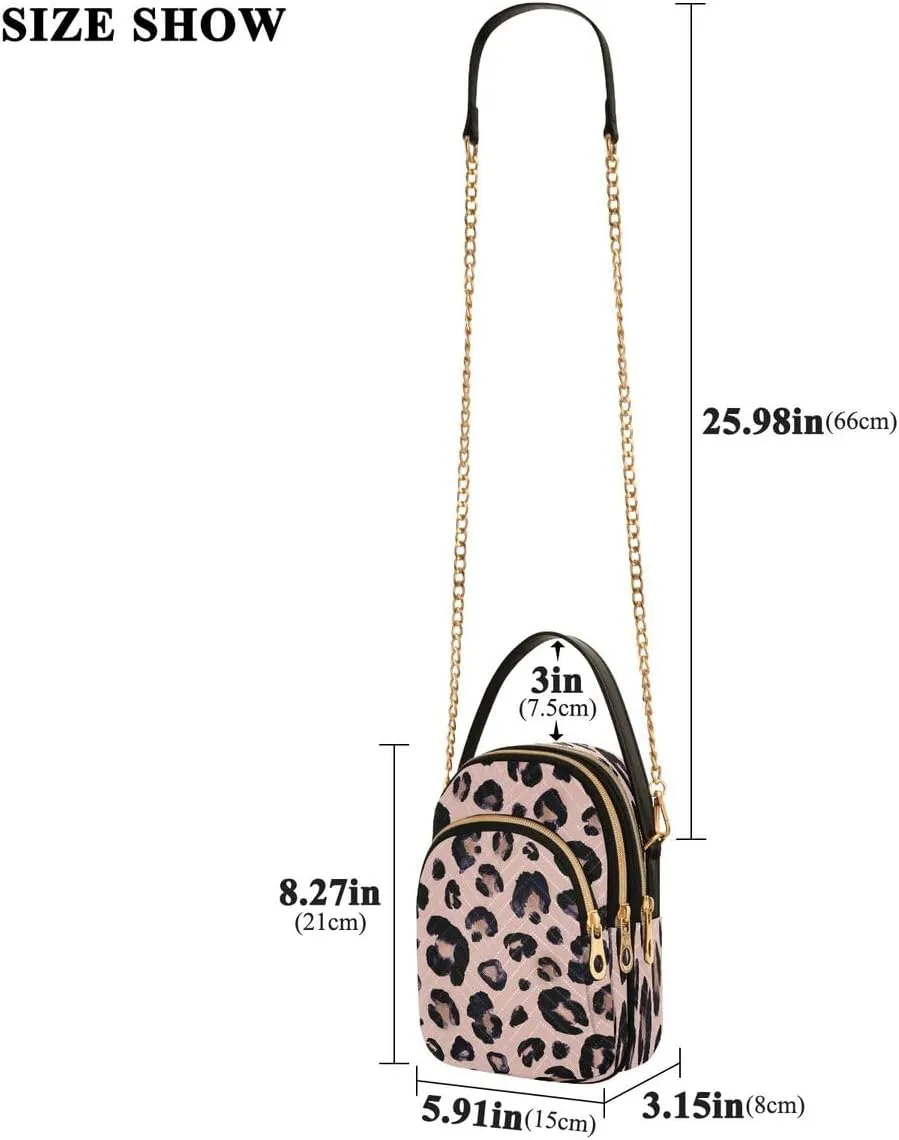 ALAZA Leopard Print Crossbody Bag Small Shoulder Handbags Leather Purse for Women