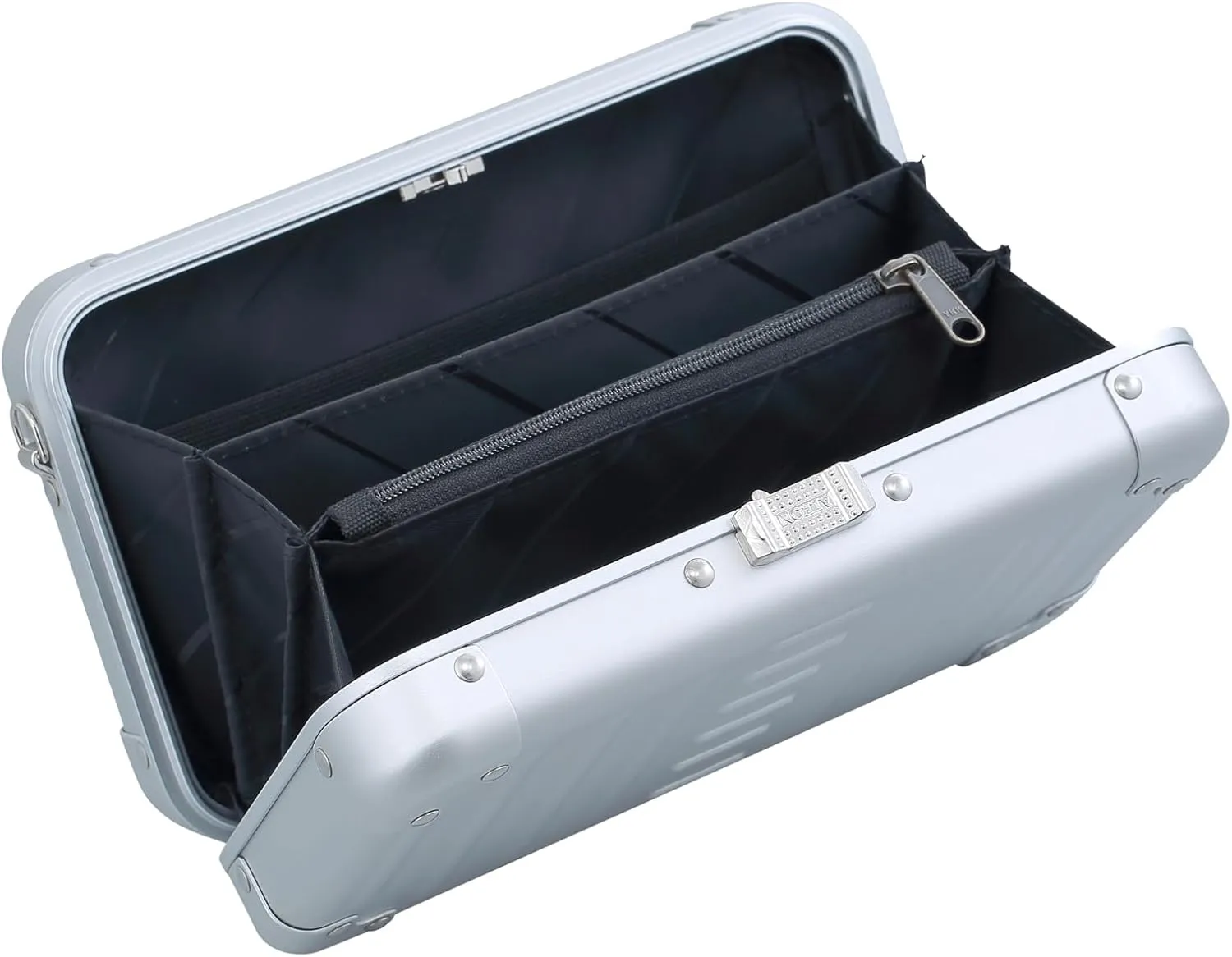 Aleon Aluminum Crossbody Personal Case - Compact Over Shoulder & Sling Bag for Travel - Fashionable Belt Bag (Platinum)
