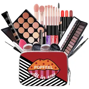 All-in-One Makeup Kit Gift Set, Makeup Kit for Women Full Kit, Makeup Gift Set Include Eyeshadow Palette Lipstick Concealer Blush Mascara Foundation Face Powder, Great Gift Choice(24 PCS)