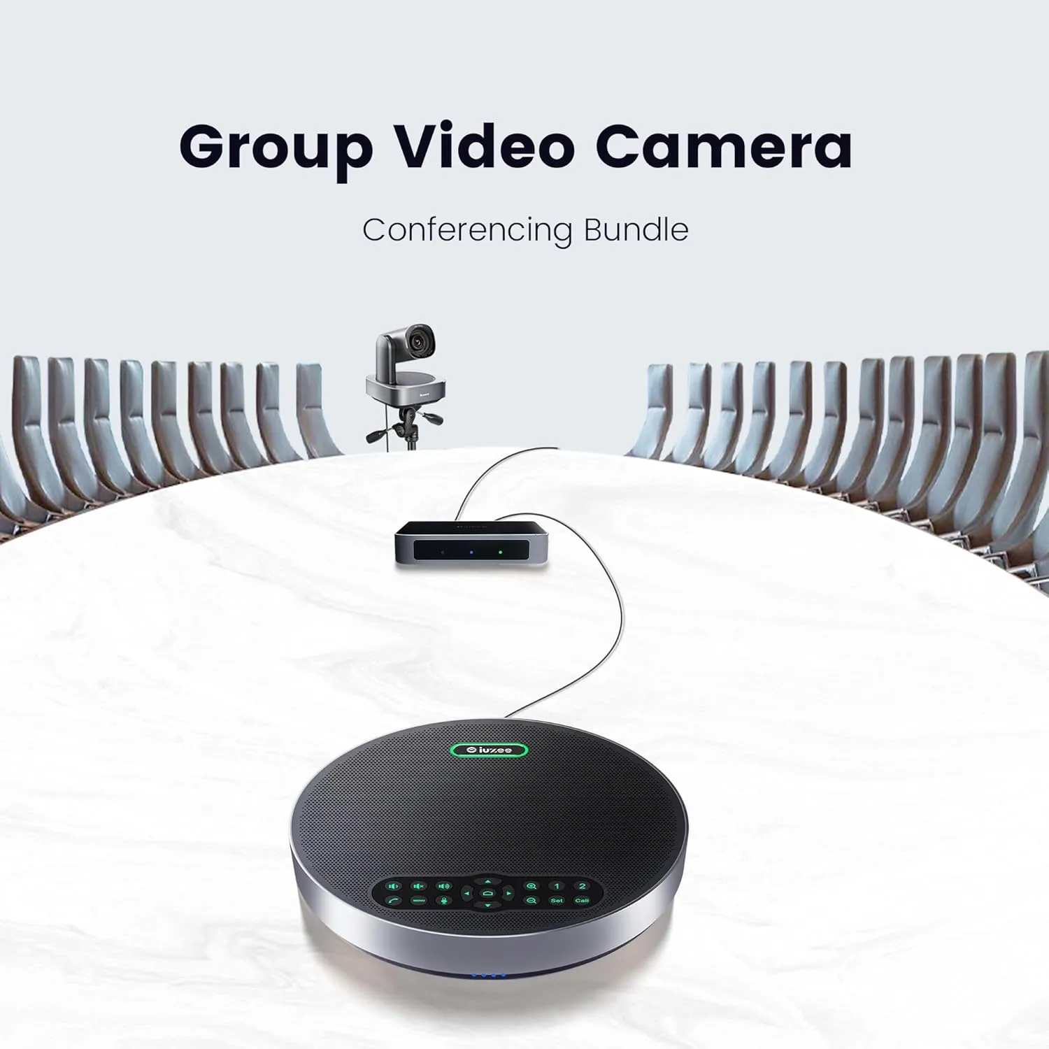 All-in-One PTZ 4K Conference Room Camera System with Bluetooth Speakerphone 12X Optical Zoom HDMI Wide View Angle Lens Works with Zoom Webex for Large Meeting Room