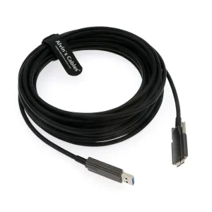 Alvin's Cables USB 3.0 to Micro-B Fiber-Optics Data-Cable for Basler ACE Camera Micro-B Locking-Screws to Type-A Shielded-Cable for Industrial Camera 10M|32.8ft