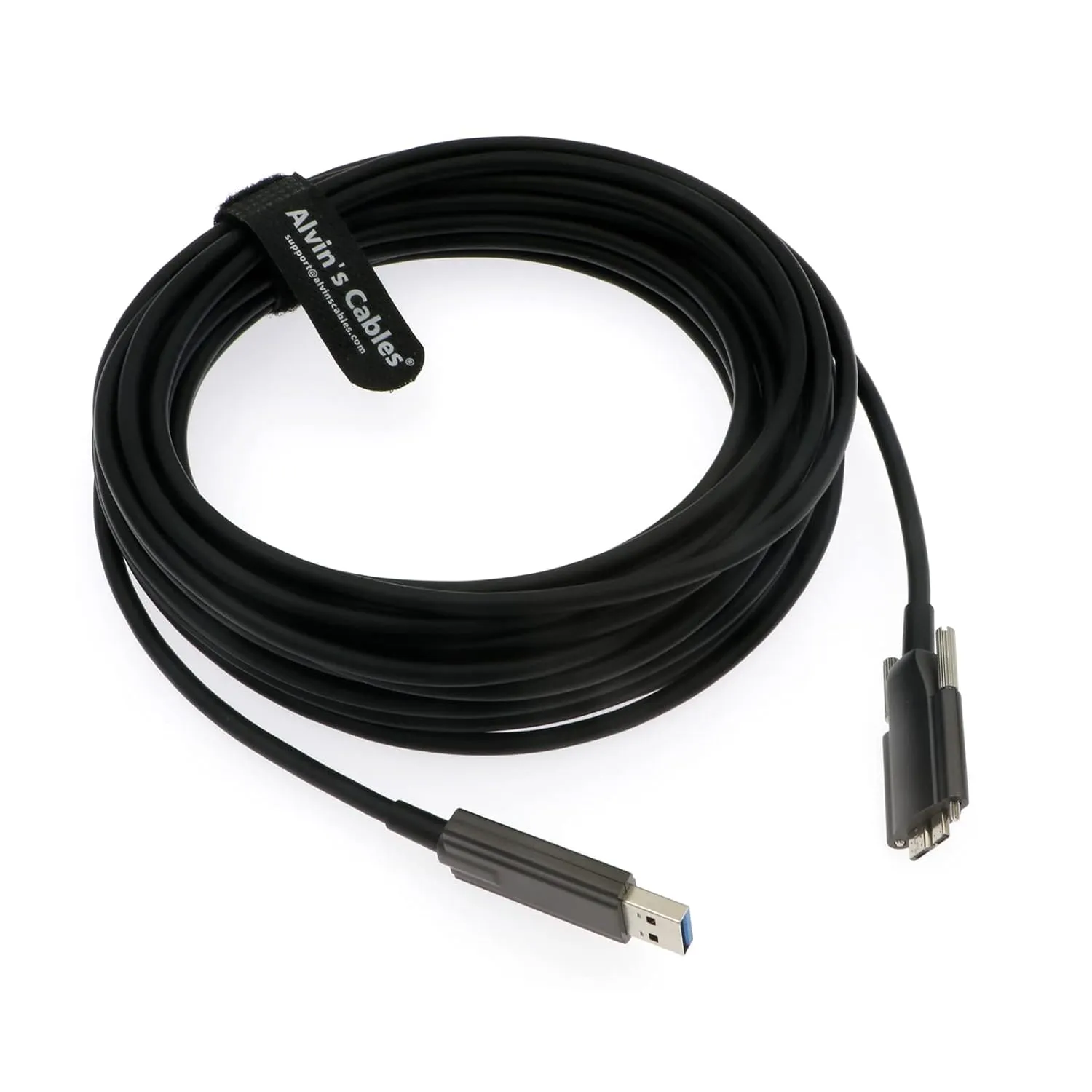 Alvin's Cables USB 3.0 to Micro-B Fiber-Optics Data-Cable for Basler ACE Camera Micro-B Locking-Screws to Type-A Shielded-Cable for Industrial Camera 10M|32.8ft