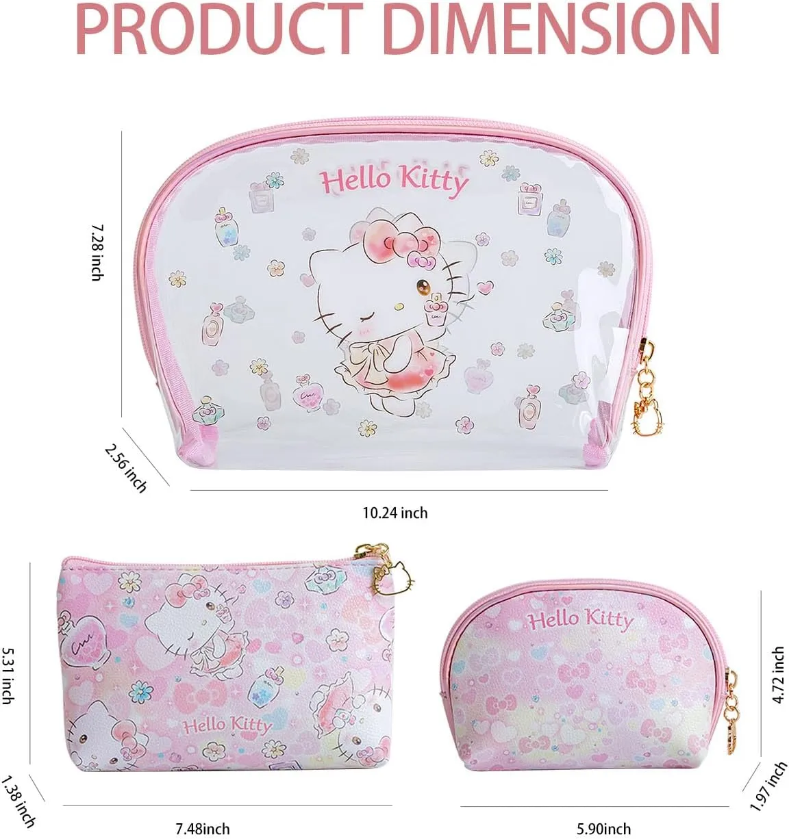 AmBealla Cosmetic Bag Large Makeup Travel Case with Brush Holder, Waterproof Makeup Bag Organizer with Hanging Hook, Travel Toiletry Bag for Women, Sweet & Stylish for Girls