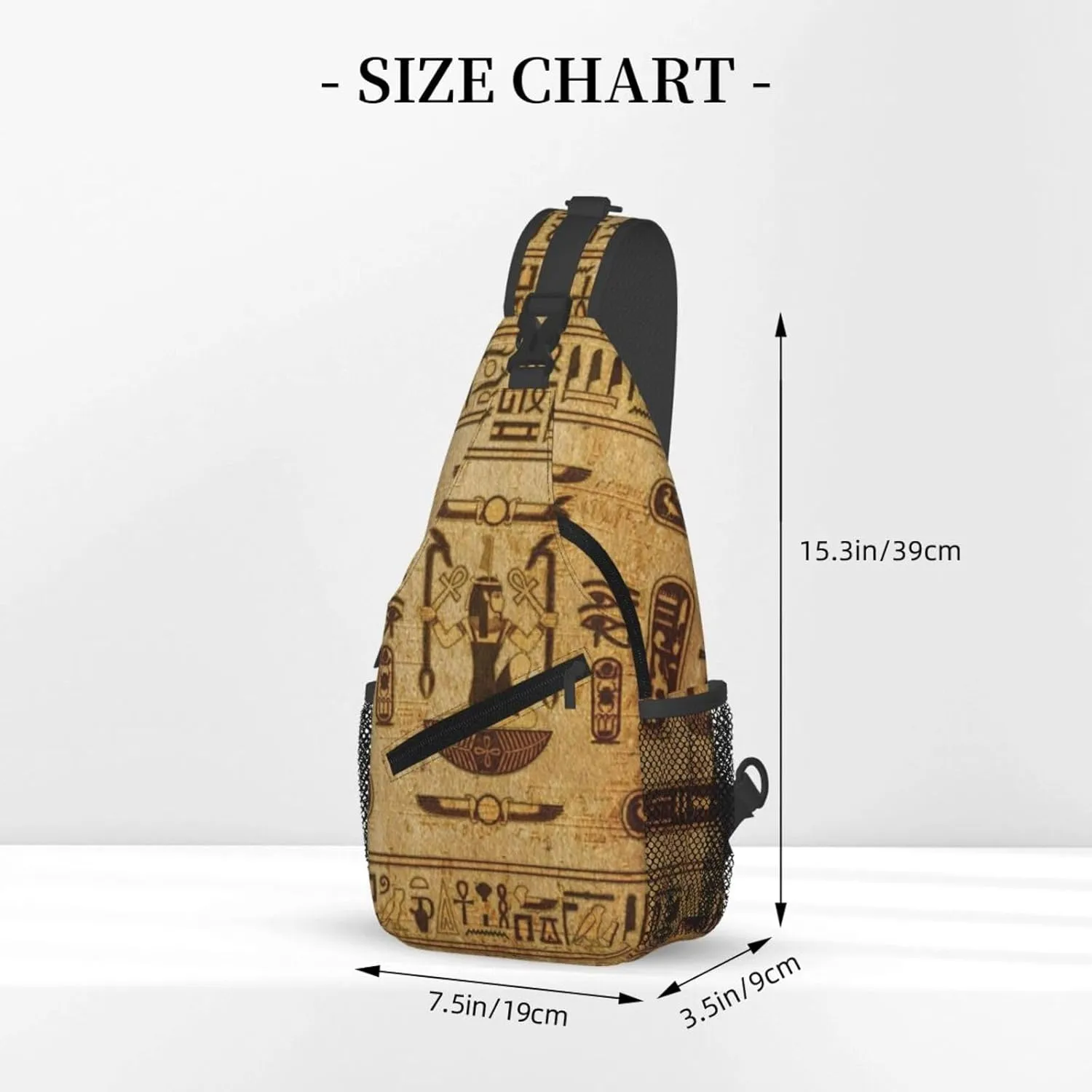 Ancient Egyptian Pyramids Vintage Cultural Symbols Men'S Crossbody Bag Travel Hiking Shoulder Backpack Chest Bag
