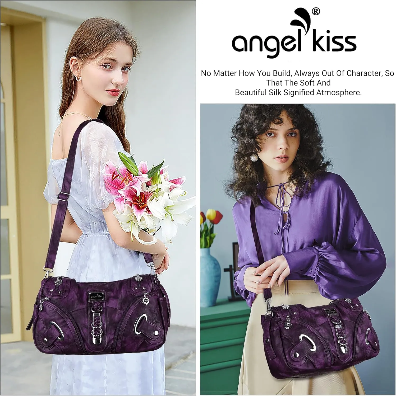 Angelkiss Hobo Purses and handbags for Women Satchel Handbag Women Purses Large Daily Shoulder Bags