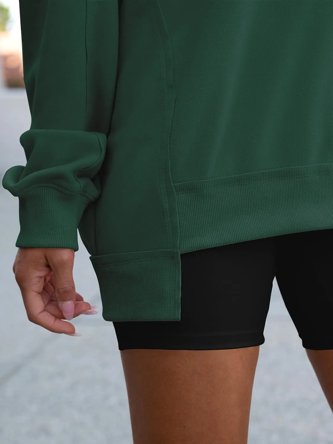 ANRABESS Womens Oversized Sweatshirts V Neck Long Sleeve Tunic Lightweight Pullover Shirts 2025 Fall Tops Teen Girls Outfits