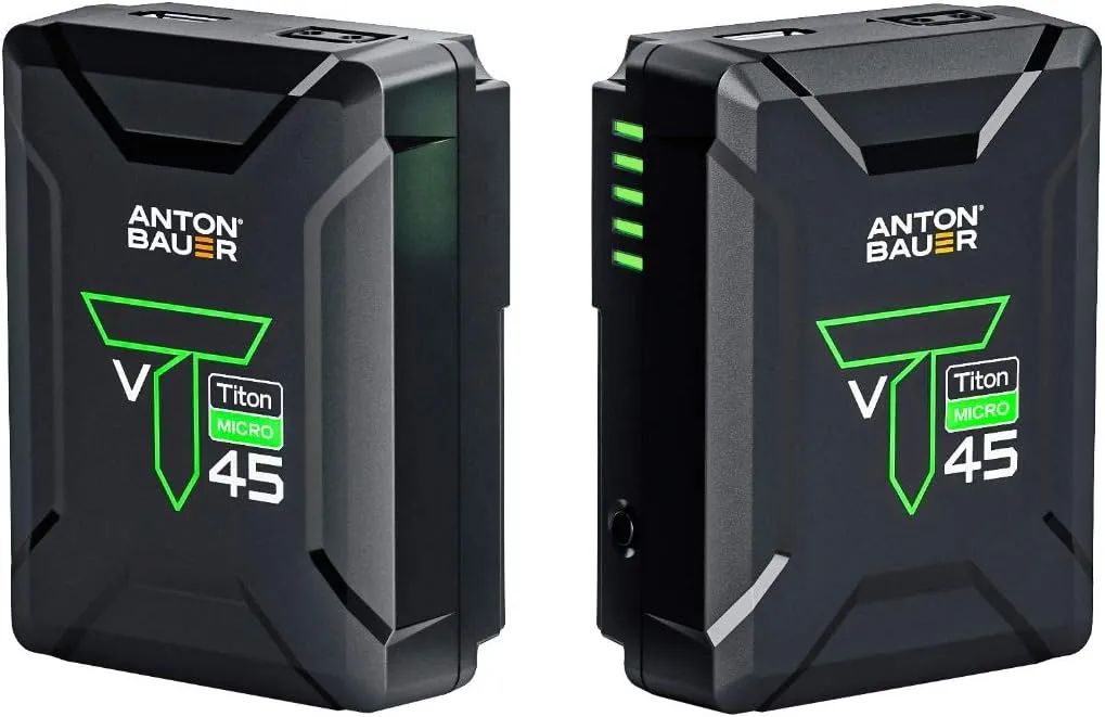 Anton Bauer Titon Micro 45 V-Mount, 45Wh 14.4V Battery, Professional Camera Rig for Batteries, Camera Accessory, Camera Mount, Lithium Battery Pack, Battery Replacement, Quick Release Battery