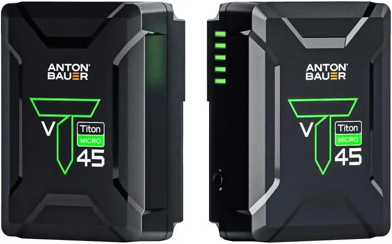 Anton Bauer Titon Micro 45 V-Mount, 45Wh 14.4V Battery, Professional Camera Rig for Batteries, Camera Accessory, Camera Mount, Lithium Battery Pack, Battery Replacement, Quick Release Battery