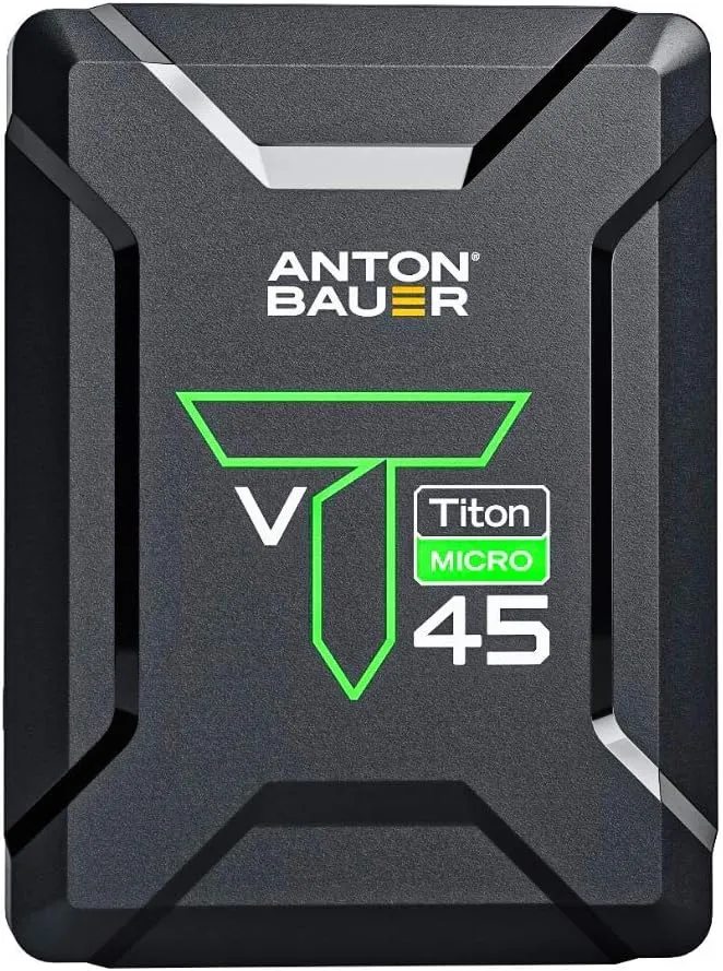 Anton Bauer Titon Micro 45 V-Mount, 45Wh 14.4V Battery, Professional Camera Rig for Batteries, Camera Accessory, Camera Mount, Lithium Battery Pack, Battery Replacement, Quick Release Battery
