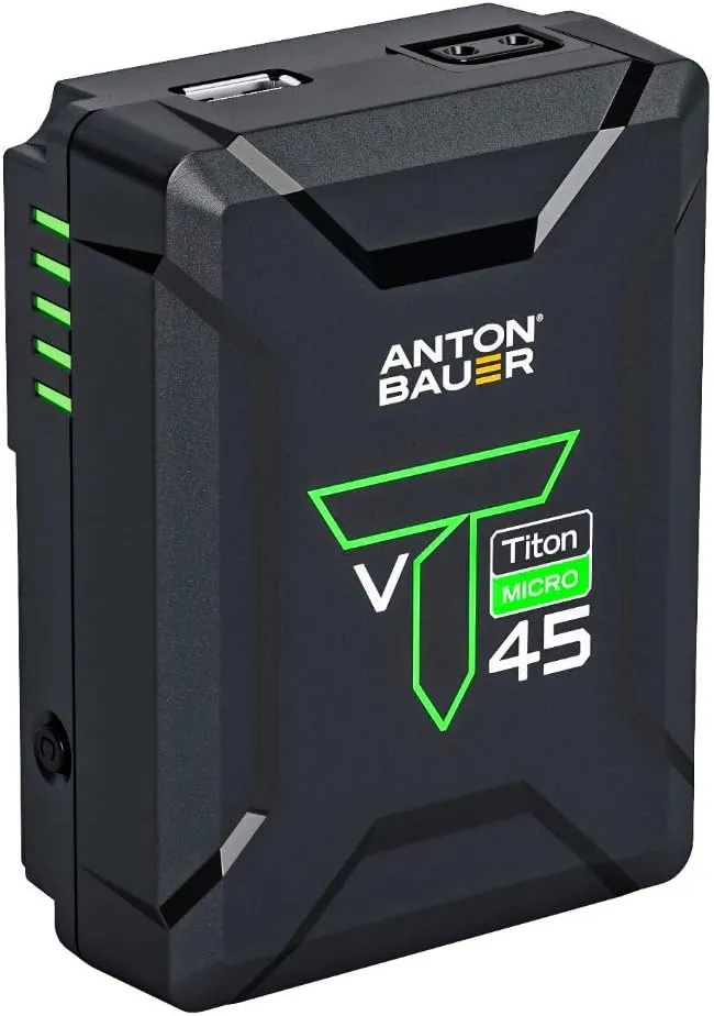 Anton Bauer Titon Micro 45 V-Mount, 45Wh 14.4V Battery, Professional Camera Rig for Batteries, Camera Accessory, Camera Mount, Lithium Battery Pack, Battery Replacement, Quick Release Battery