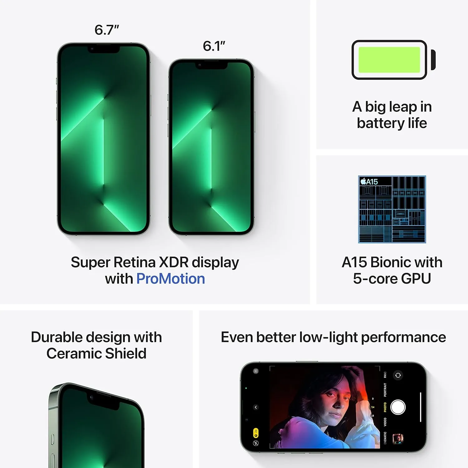 Apple iPhone 13 Pro, 256GB, Alpine Green - AT&T (Renewed)