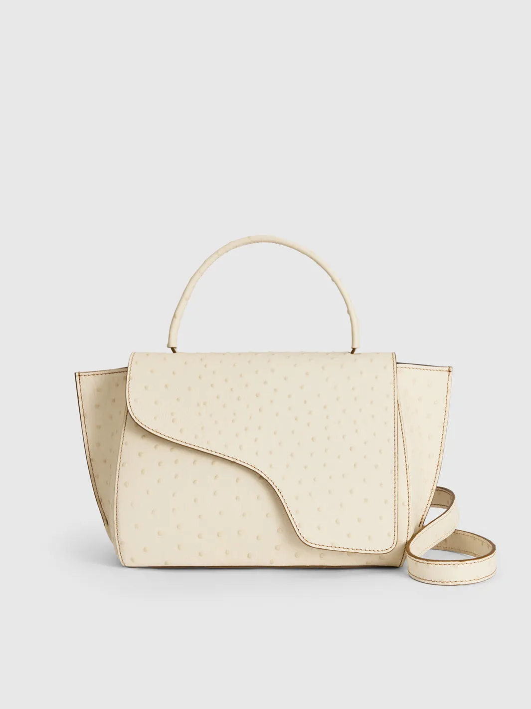 Arezzo Linen Printed Ostrich Handbag