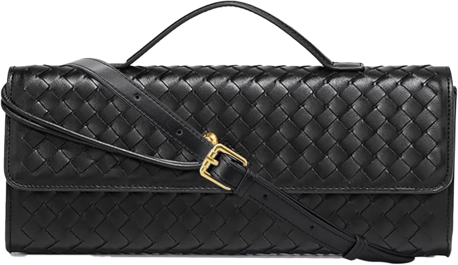 Ash&Ivy Women's Woven Clutch Purse - Casual PU Leather Crossbody Bag, Fashionable Evening Shoulder Handbags