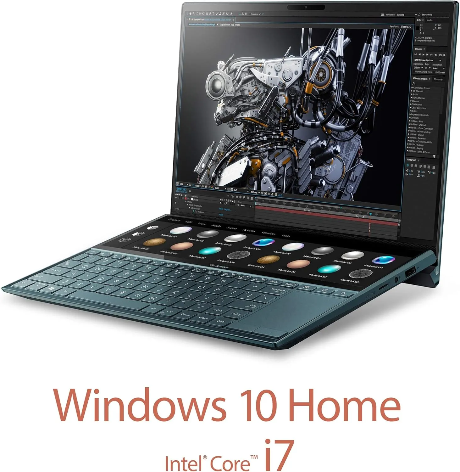 ASUS ZenBook Duo UX481 14” FHD NanoEdge Bezel Touch, Intel Core i7-10510U, 8GB RAM, 512GB PCIe SSD, Innovative ScreenPad Plus, Windows 10 Home, UX481FA-DB71T, Celestial Blue