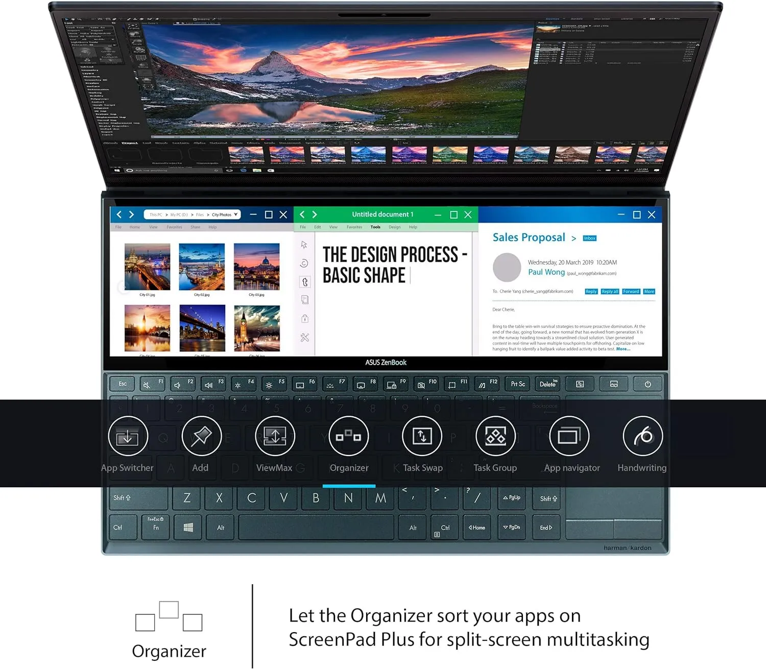 ASUS ZenBook Duo UX481 14” FHD NanoEdge Bezel Touch, Intel Core i7-10510U, 8GB RAM, 512GB PCIe SSD, Innovative ScreenPad Plus, Windows 10 Home, UX481FA-DB71T, Celestial Blue