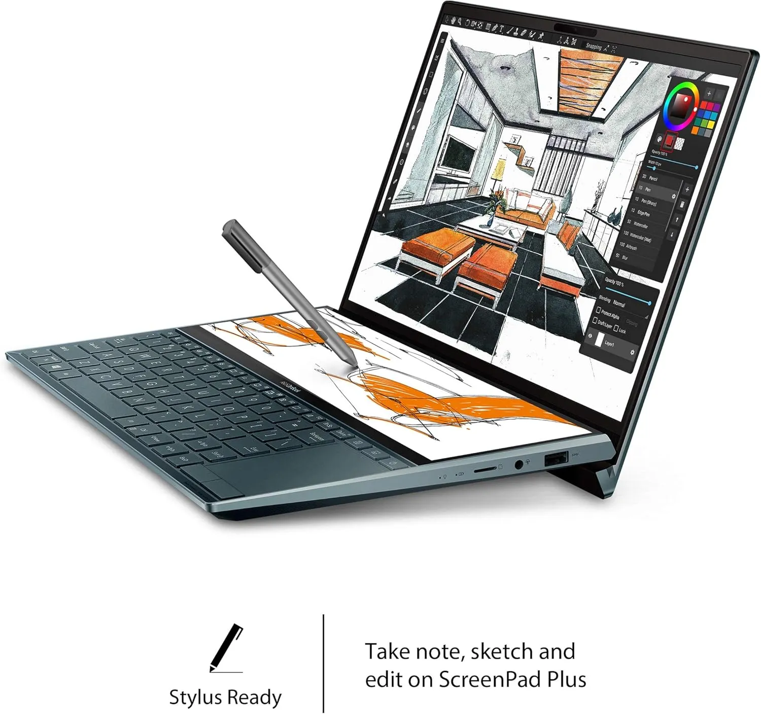 ASUS ZenBook Duo UX481 14” FHD NanoEdge Bezel Touch, Intel Core i7-10510U, 8GB RAM, 512GB PCIe SSD, Innovative ScreenPad Plus, Windows 10 Home, UX481FA-DB71T, Celestial Blue