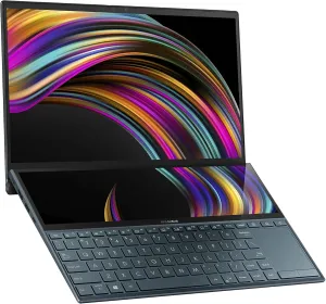 ASUS ZenBook Duo UX481 14” FHD NanoEdge Bezel Touch, Intel Core i7-10510U, 8GB RAM, 512GB PCIe SSD, Innovative ScreenPad Plus, Windows 10 Home, UX481FA-DB71T, Celestial Blue