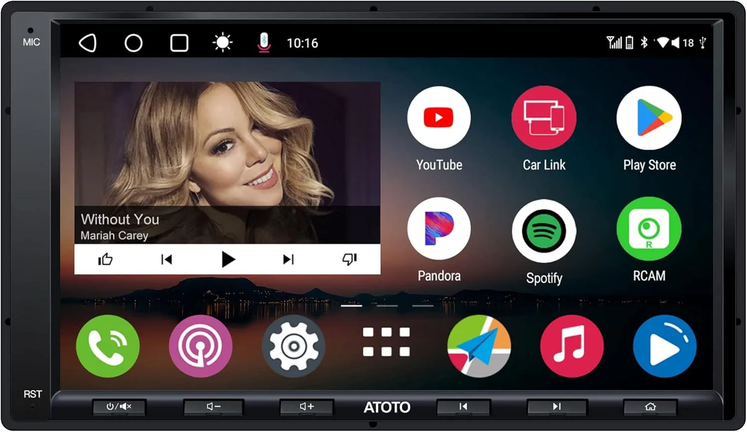 ATOTO A6PF Android Double-DIN Car Stereo, Wireless CarPlay, Wireless Android Auto, Mirrorlink, 7" Touchscreen in-Dash Navigation, GPS Tracker, WiFi/BT/USB Tethering, HD LRV, 2G 32G, A6G2A7PF